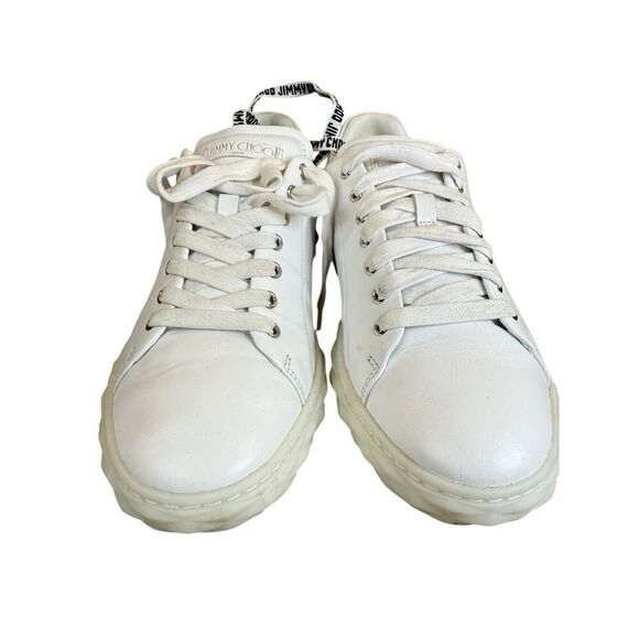 Jimmy Choo Diamond Light Maxi Sneakers Leather White 41.5 - Picture 7 of 13